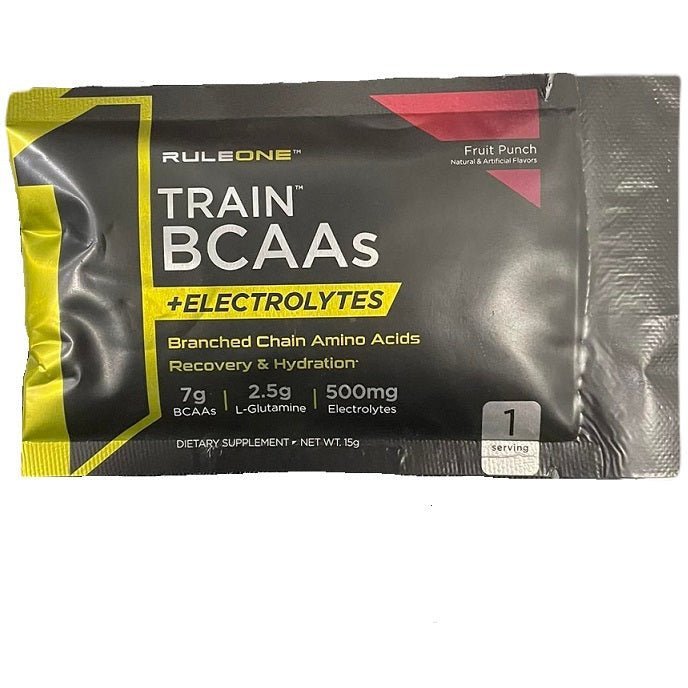 Rule One Train BCAAs + Electrolytes (Próbka) Fruit Punch 15 g Aminokwasy BCAA - Sklep Witaminki.pl