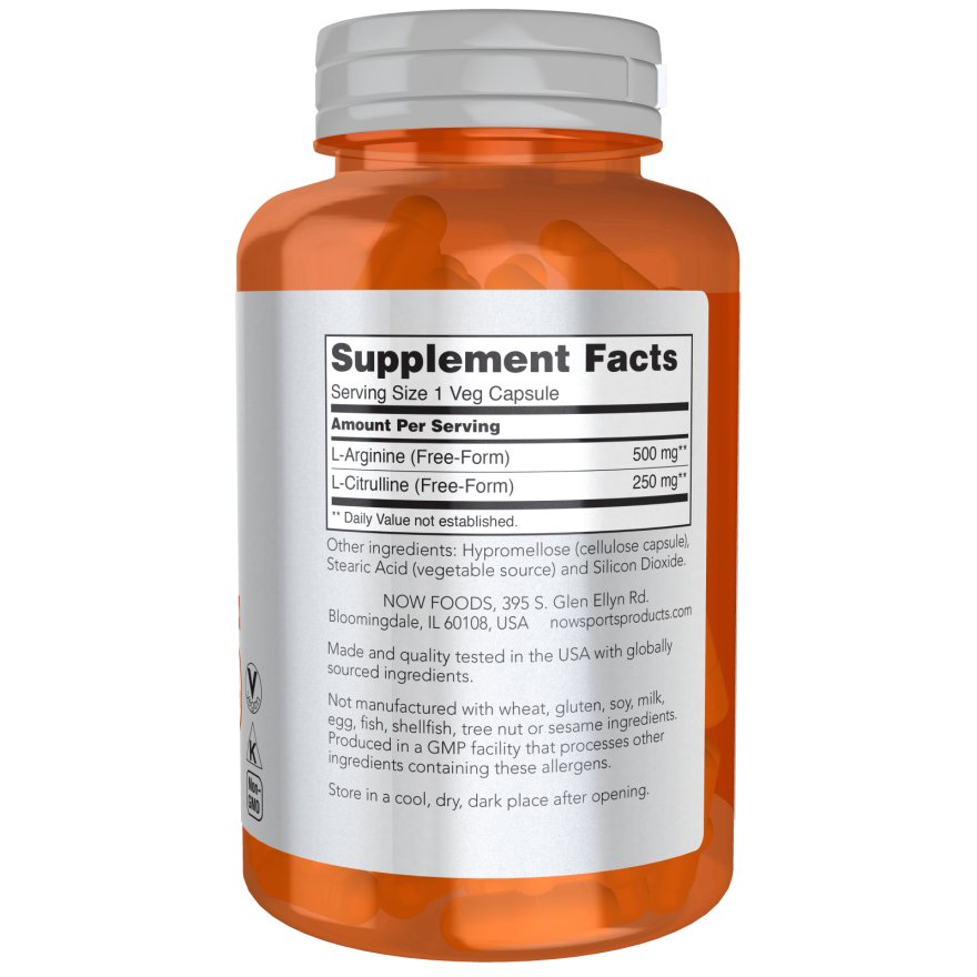 Arginina + Cytrulina NOW Foods Arginine & Citrulline 120 vcaps - Sklep Witaminki.pl