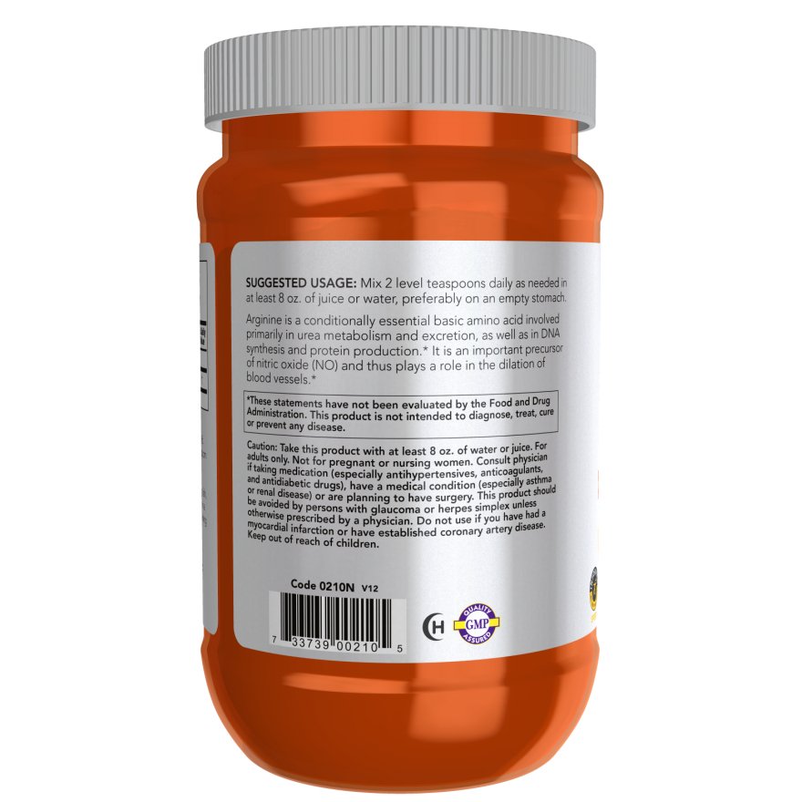 Arginina NOW Foods L-Arginine Pure Powder 454 g - Sklep Witaminki.pl