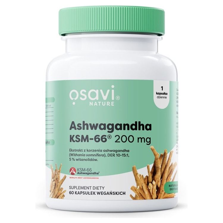 Osavi Ashwagandha KSM - 66 (Nature) 200 mg 60 vegan caps Ashwagandha - Sklep Witaminki.pl