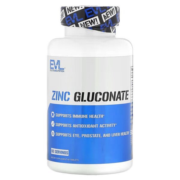 EVL Evlution Nutrition Zinc Gluconate 60 tablets Cynk - Sklep Witaminki.pl
