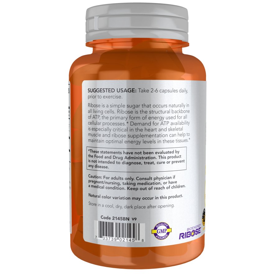 D-Ryboza NOW Foods D-Ribose 750 mg 120 vcaps - Sklep Witaminki.pl