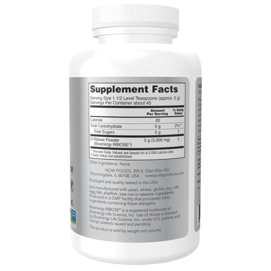 D-Ryboza NOW Foods D-Ribose Powder 227 g - Sklep Witaminki.pl