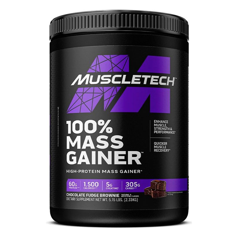 MuscleTech 100% Mass Gainer Chocolate Fudge Brownie 2330 g Gainer - Sklep Witaminki.pl