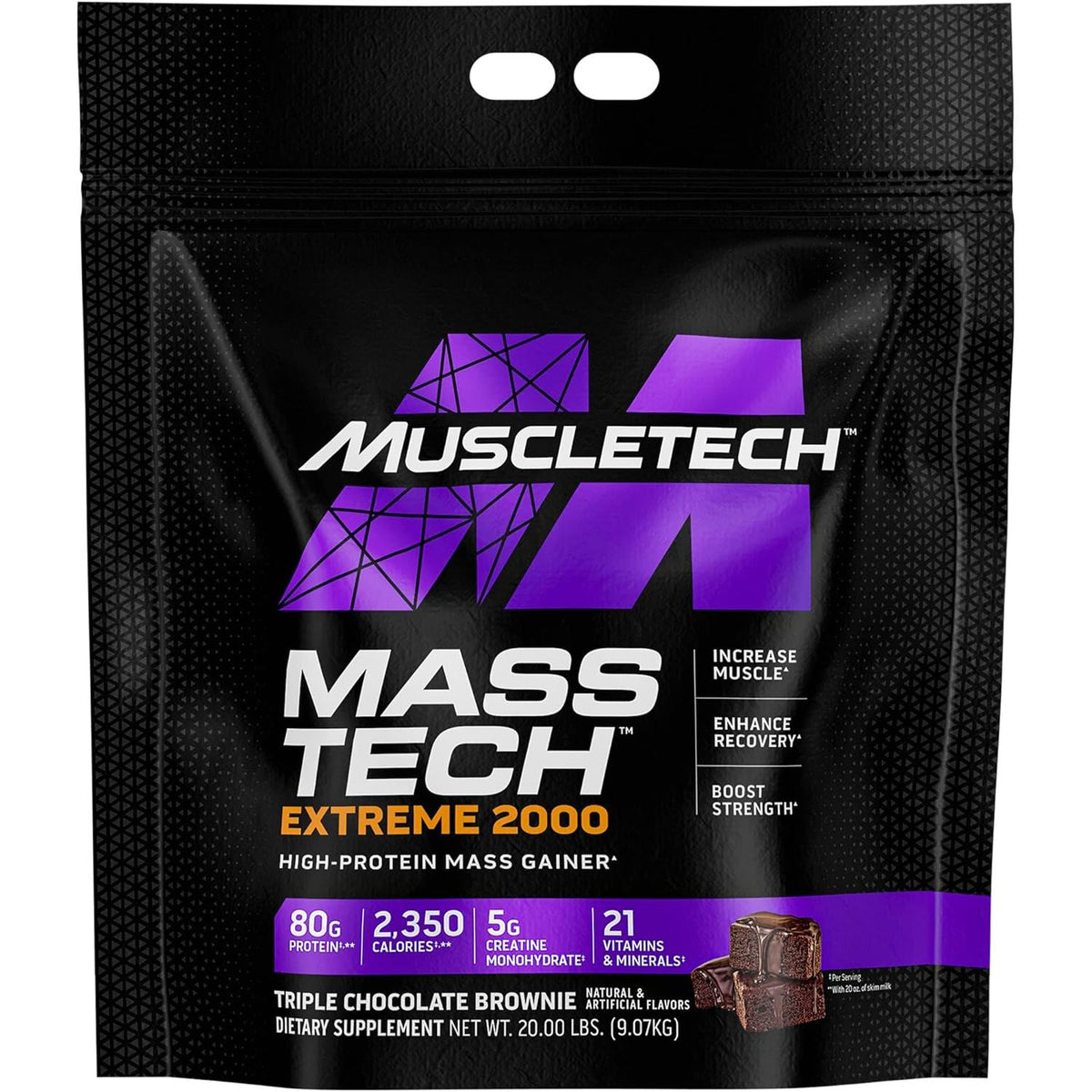 MuscleTech Mass - Tech Extreme 2000 Triple Chocolate Brownie 9007 g Gainer - Sklep Witaminki.pl