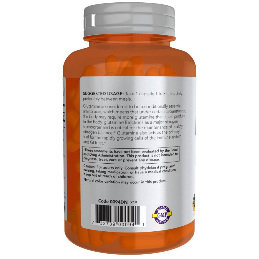 Glutamina NOW Foods L-Glutamine 1000 mg 120 vcaps - Sklep Witaminki.pl
