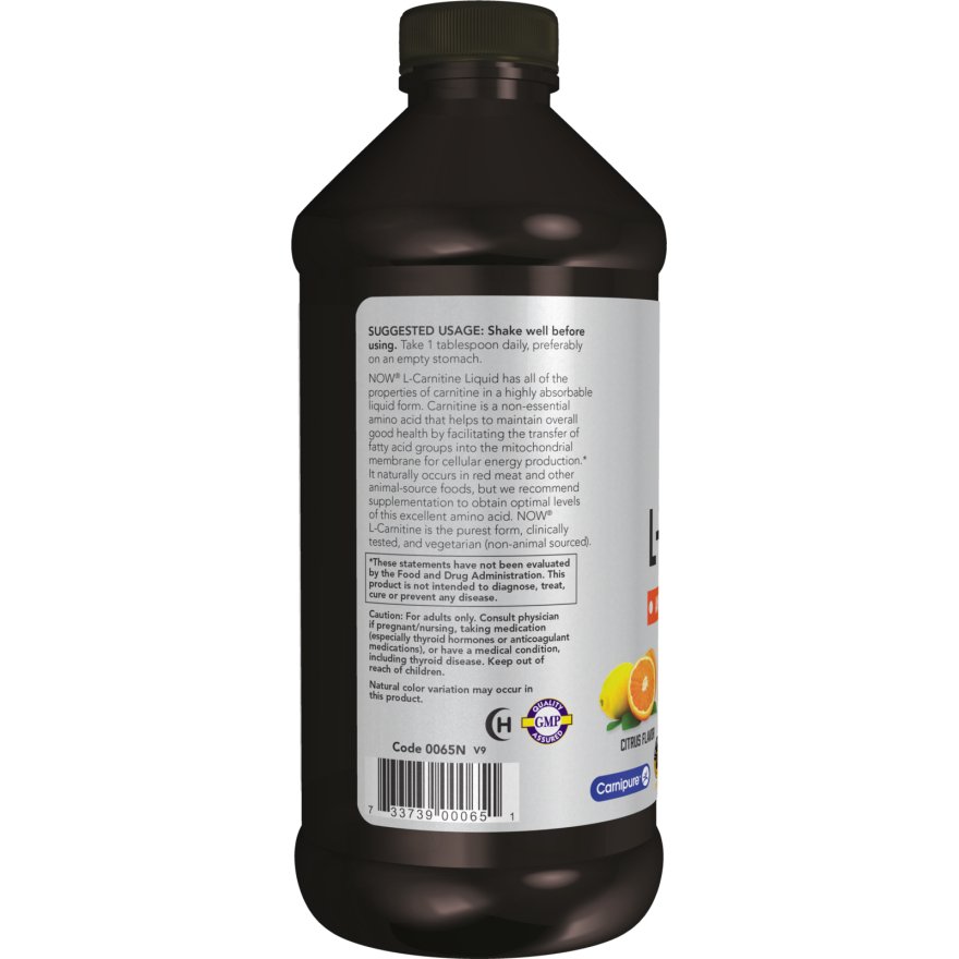 Karnityna NOW Foods L-Carnitine Liquid 1000 mg 473 ml Citrus - Sklep Witaminki.pl