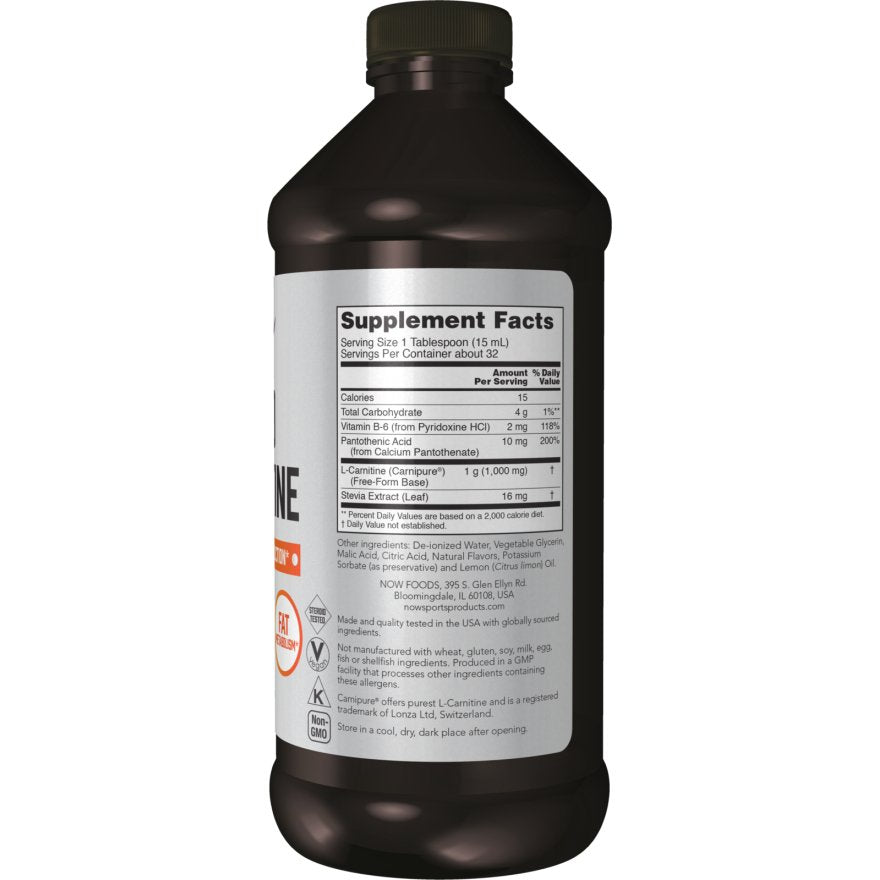 Karnityna NOW Foods L-Carnitine Liquid 1000 mg 473 ml Citrus - Sklep Witaminki.pl