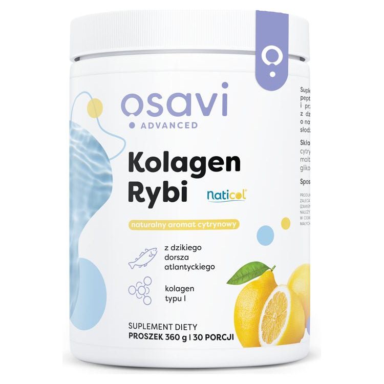 Osavi Kolagen Rybi z Dzikiego Dorsza Cytryna 360 g Kolagen Morski - Sklep Witaminki.pl