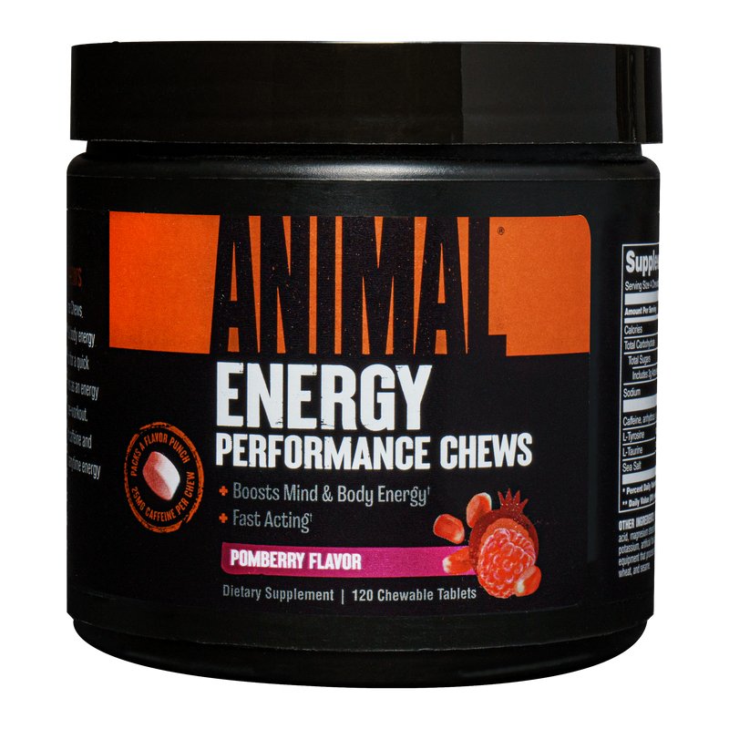 Universal Nutrition Animal Energy Performance Chews Pomberry 120 chewable tabs Kompleks na energię - Sklep Witaminki.pl