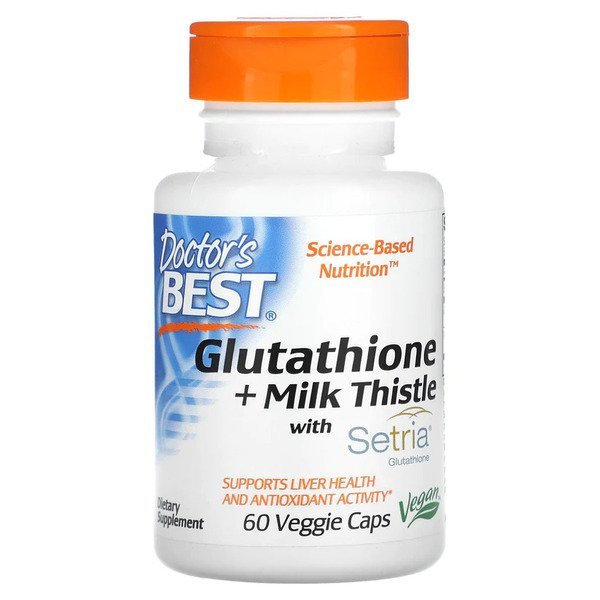 Doctor's Best Glutathione + Milk Thistle 60 vcaps Kompleks na wątrobę - Sklep Witaminki.pl
