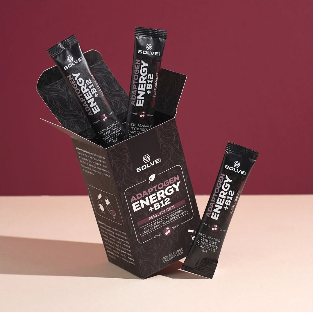 Kompleks Nootropików Solve Labs Adaptogen ENERGY + B12 14 saszetek - Sklep Witaminki.pl