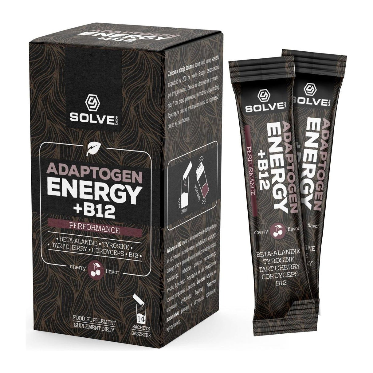 Kompleks Nootropików Solve Labs Adaptogen ENERGY + B12 14 saszetek - Sklep Witaminki.pl