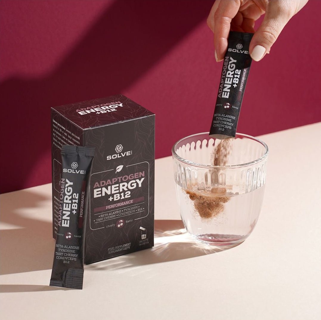 Kompleks Nootropików Solve Labs Adaptogen ENERGY + B12 14 saszetek - Sklep Witaminki.pl