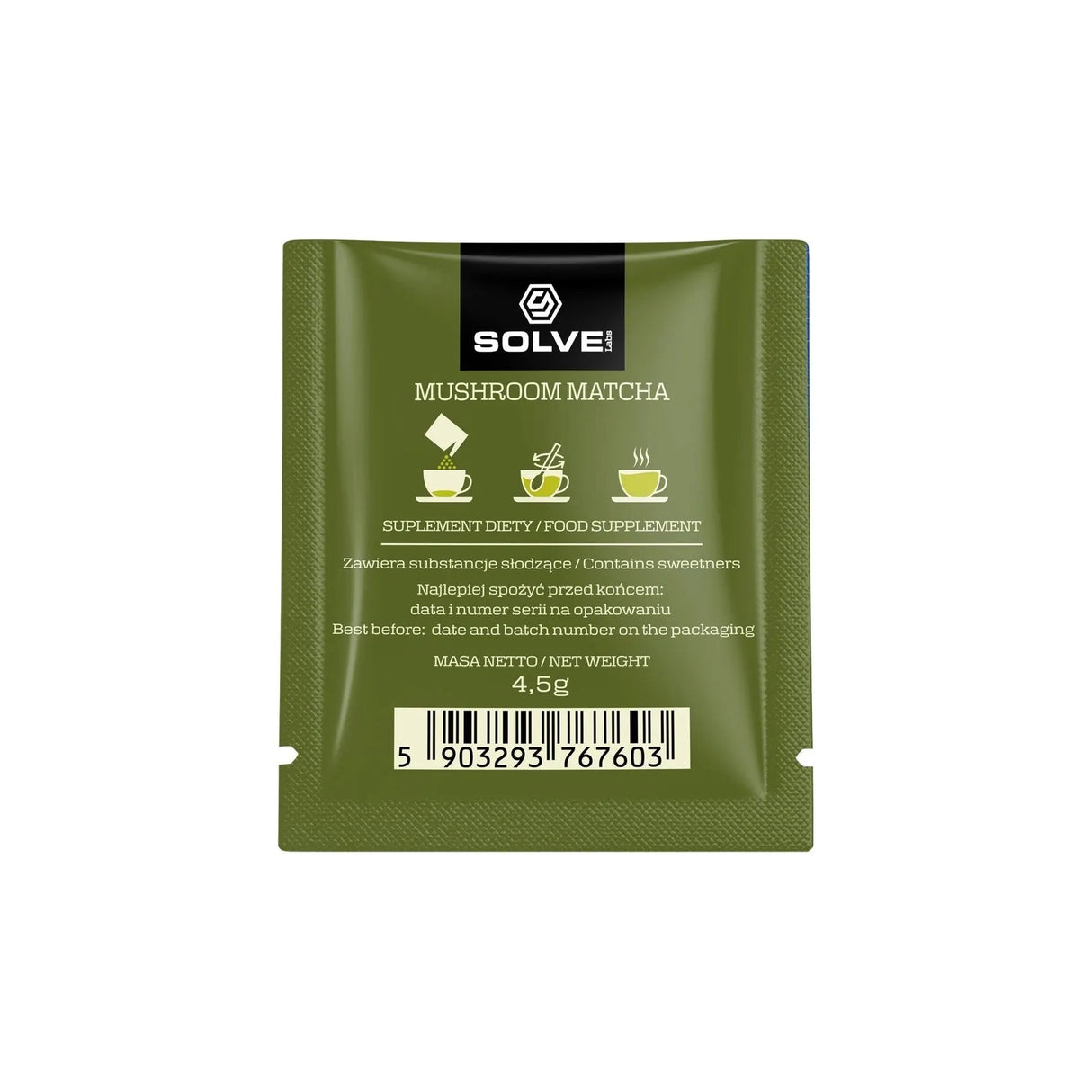 Matcha z Grzybami i Adaptogenami Solve Labs Mushroom Matcha (Próbka) 1 saszetka - Sklep Witaminki.pl