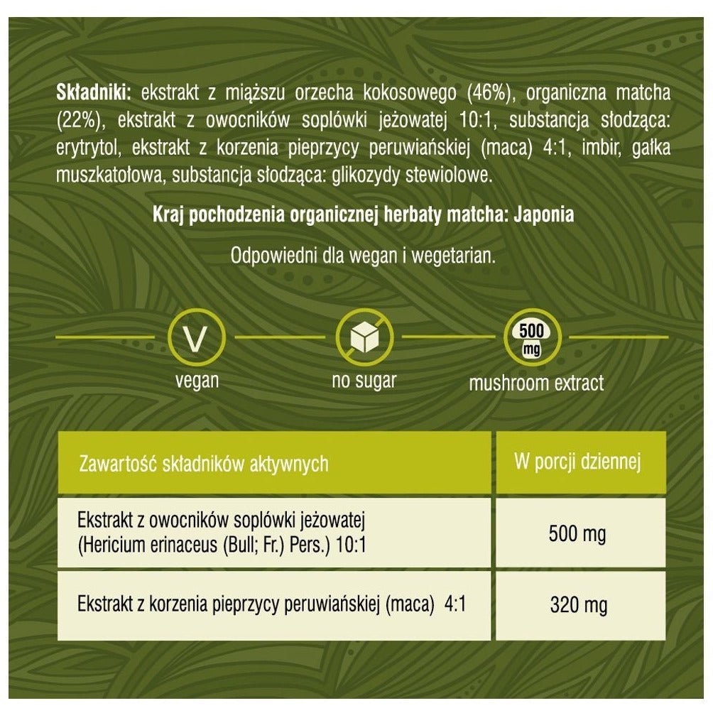 Matcha z Grzybami i Adaptogenami Solve Labs Mushroom Matcha (Próbka) 1 saszetka - Sklep Witaminki.pl