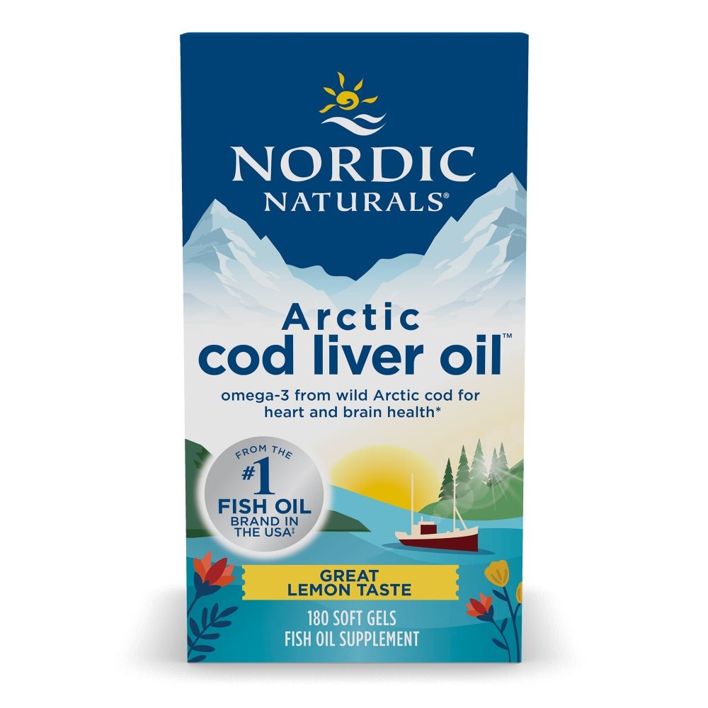Nordic Naturals Arctic Cod Liver Oil Softgels 180 softgels Cytryna Olej z Wątroby Dorsza - Sklep Witaminki.pl