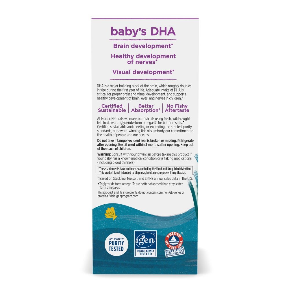 Nordic Naturals Baby's DHA 60 ml Kwasy Omega - 3 dla Niemowląt - Sklep Witaminki.pl