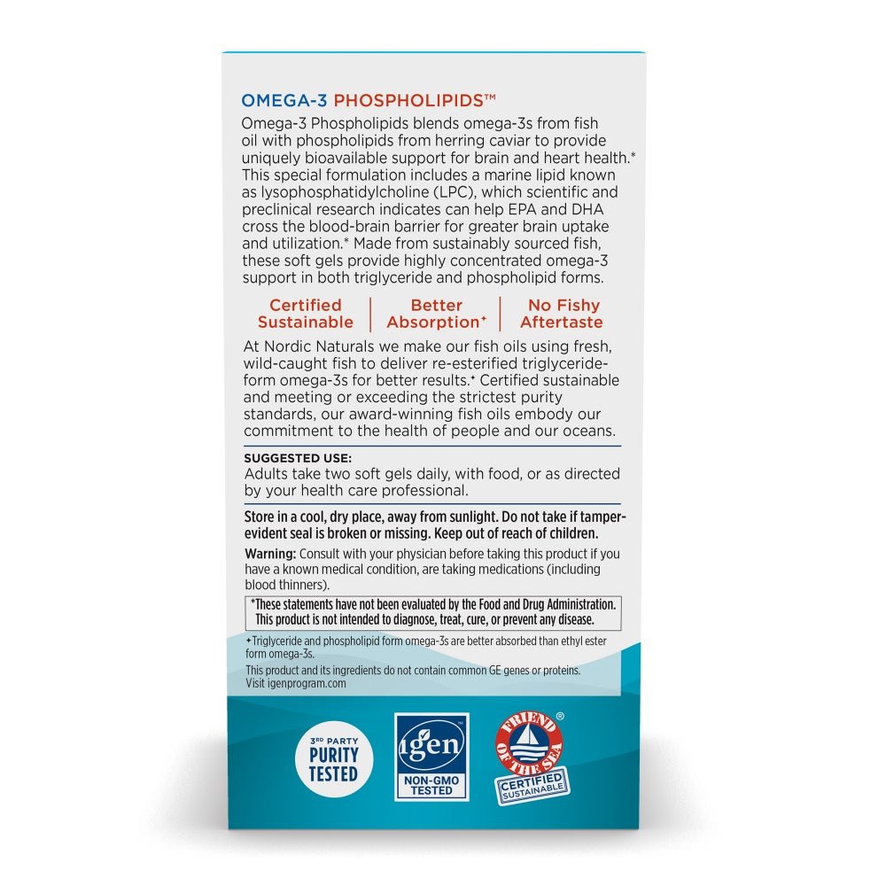 Nordic Naturals Omega - 3 Phospholipids 60 softgels Kwasy Omega - 3 - Sklep Witaminki.pl