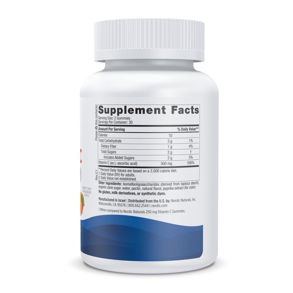 Nordic Naturals Vitamin C Extra Strength Gummies 60 gummies Witamina C - Sklep Witaminki.pl