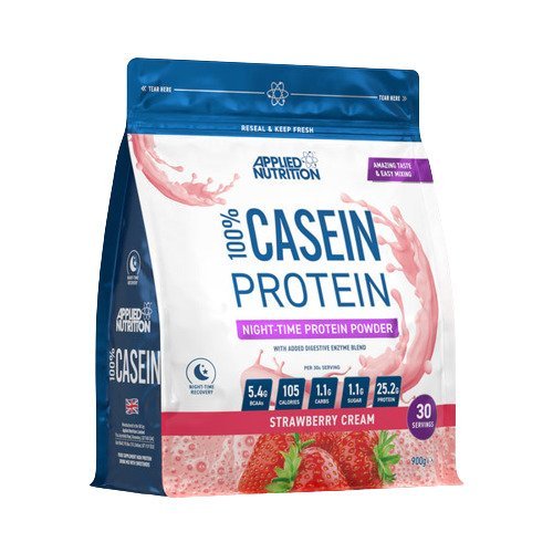 Applied Nutrition 100% Casein Protein Strawberry Cream 900g Odżywka Białkowa - Sklep Witaminki.pl