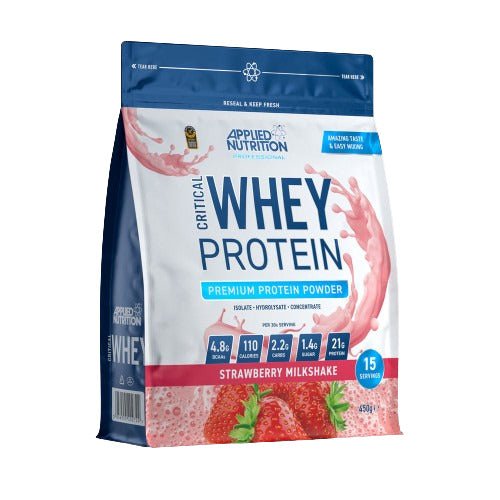Applied Nutrition Critical Whey Strawberry Milkshake 450 g Odżywka Białkowa - Sklep Witaminki.pl