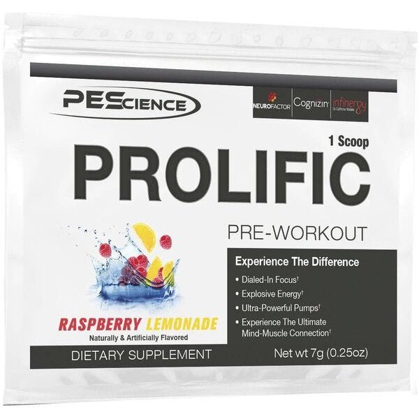 Pre-Workout PEScience Prolific (Próbka) Raspberry Lemonade 7g - Sklep Witaminki.pl