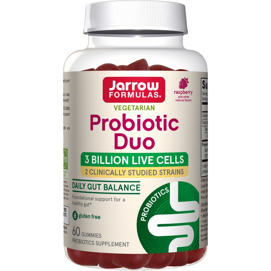 Jarrow Formulas Probiotic Duo Raspberry 60 gummies Probiotyk wieloszczepowy - Sklep Witaminki.pl