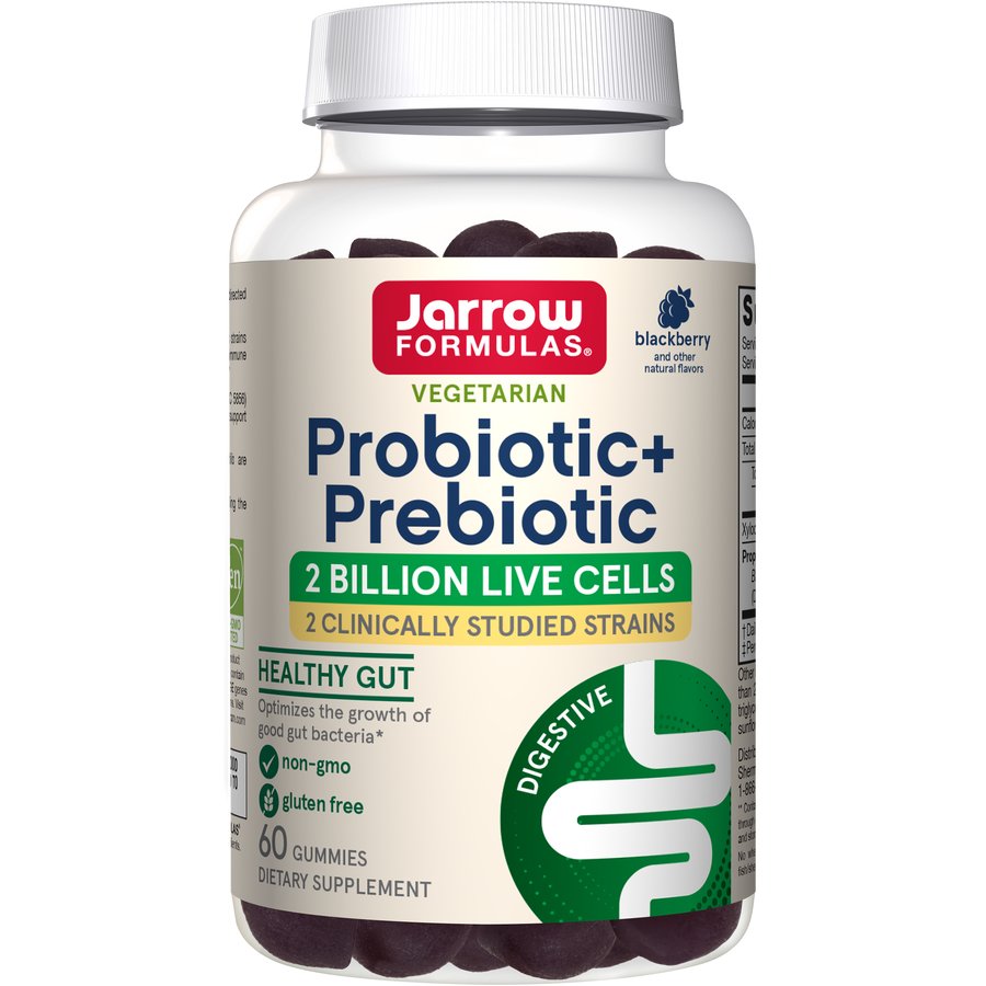 Jarrow Formulas Probiotic + Prebiotic Blackberry 60 gummies Probiotyk wieloszczepowy - Sklep Witaminki.pl