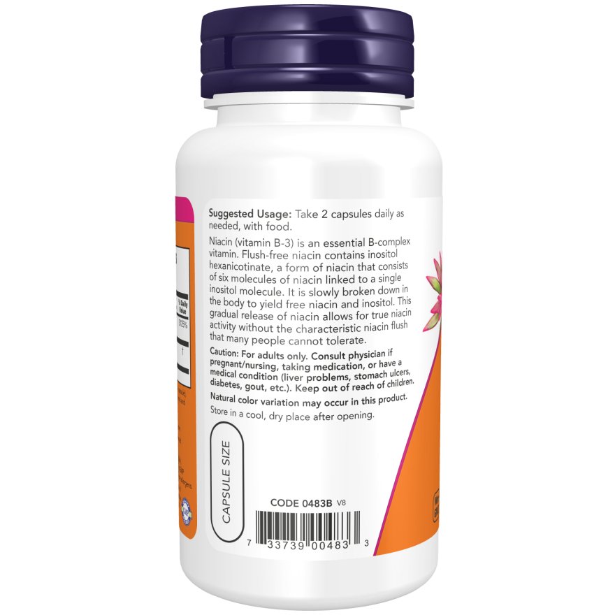 NOW Foods Niacin Flush Free 250 mg 90 caps Witamina B3 - Niacyna - Sklep Witaminki.pl