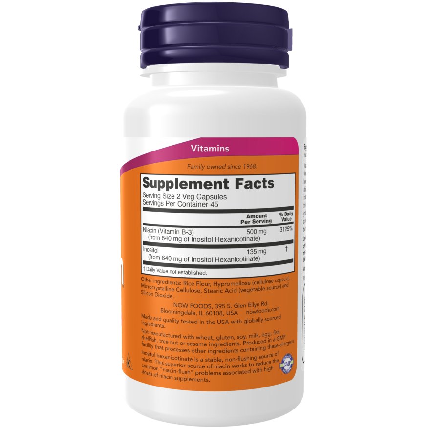 NOW Foods Niacin Flush Free 250 mg 90 caps Witamina B3 - Niacyna - Sklep Witaminki.pl