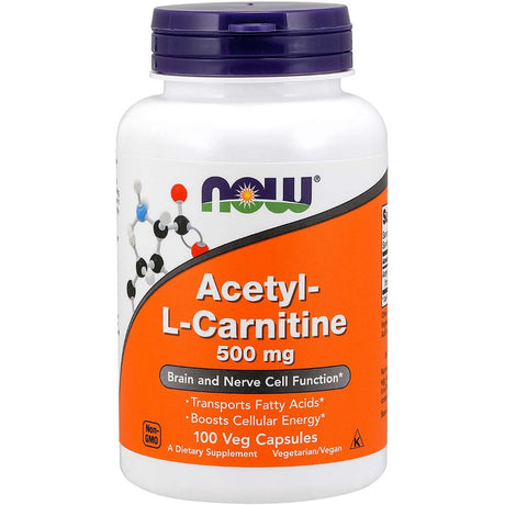Acetyl L-Karnityna NOW Foods Acetyl-L-Carnitine 500 mg 100 vcaps - Sklep Witaminki.pl