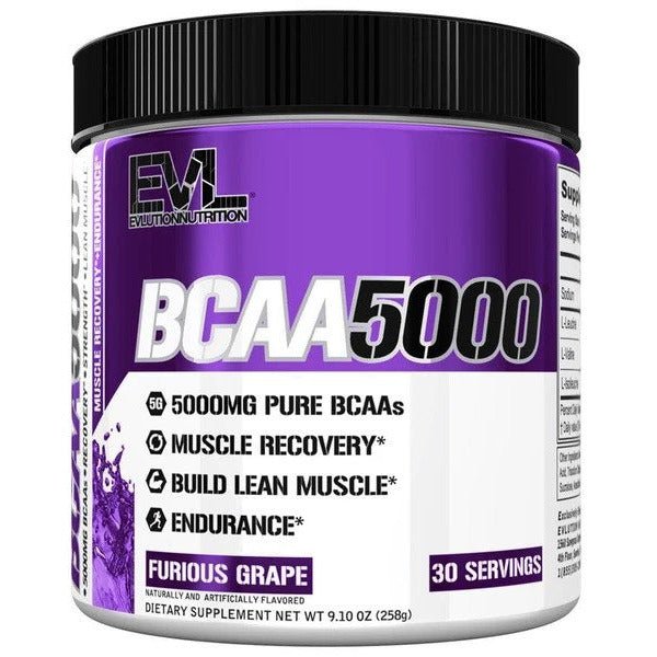 EVL Evlution Nutrition BCAA 5000 Powder Furious Grape 258 g Aminokwasy BCAA - Sklep Witaminki.pl