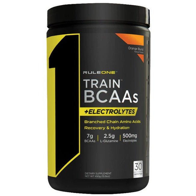 Rule One Train BCAAs + Electrolytes Orange Burst 450 g Aminokwasy BCAA - Sklep Witaminki.pl