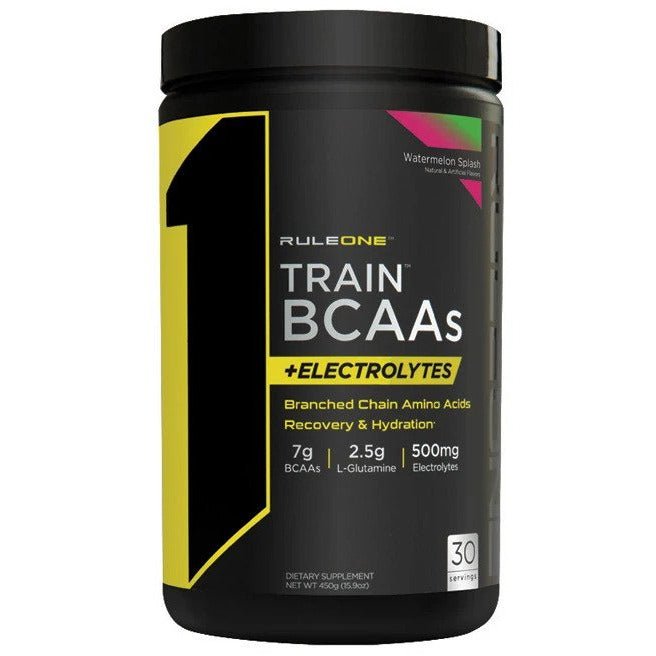 Rule One Train BCAAs + Electrolytes Watermelon Splash 450 g Aminokwasy BCAA - Sklep Witaminki.pl