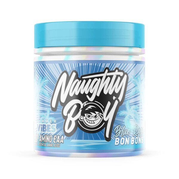 Aminokwasy EAA Naughty Boy Summer Vibes Amino EAA Blue Razz Bon Bons 345g - Sklep Witaminki.pl