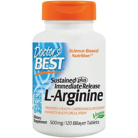Arginina Doctor's BEST L-Arginine Sustained + Immediate Release 500 mg 120 tabs - Sklep Witaminki.pl