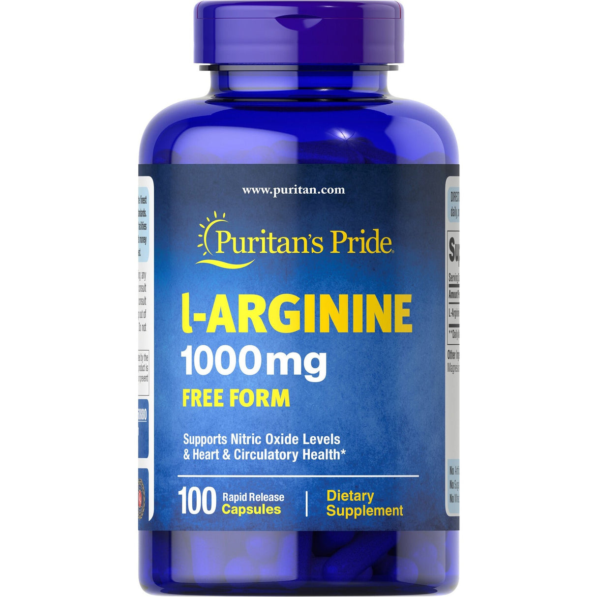 Puritan's Pride L - Arginine 1000 mg 100 caps Arginina - Sklep Witaminki.pl