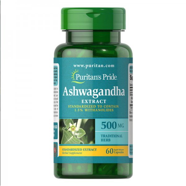 Puritan's Pride Ashwagandha Extract 500 mg 60 caps Ashwagandha - Sklep Witaminki.pl