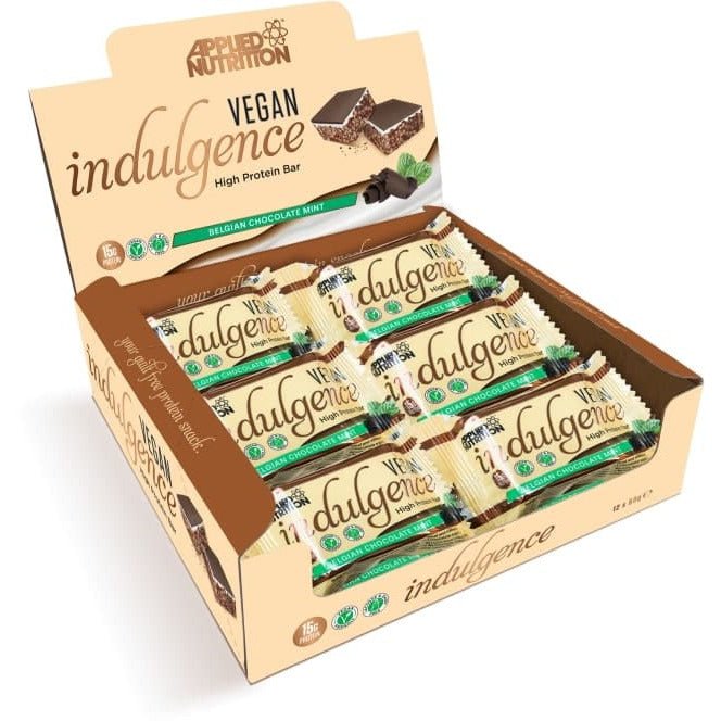 Applied Nutrition Vegan Indulgence Bar Belgian Chocolate Mint 12 x 50 g Baton proteinowy - Sklep Witaminki.pl
