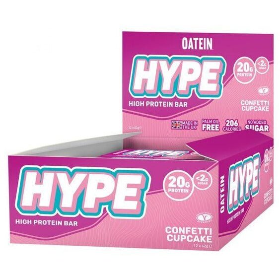 Oatein Hype Bar Confetti Cupcake 12 x 62 g Baton proteinowy - Sklep Witaminki.pl