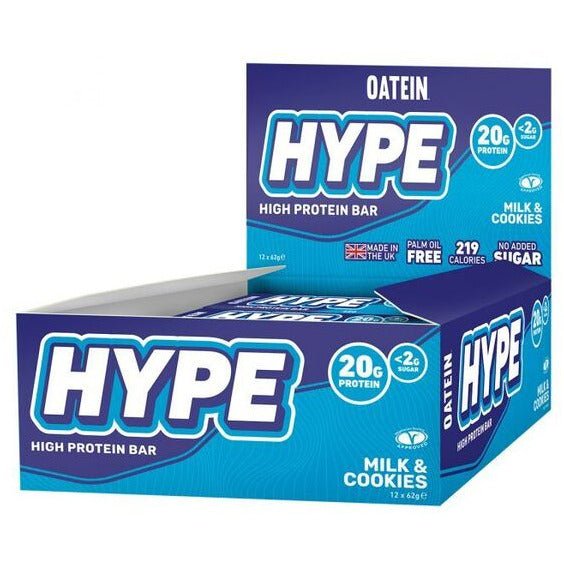 Oatein Hype Bar Milk & Cookies 12 x 62 g Baton proteinowy - Sklep Witaminki.pl