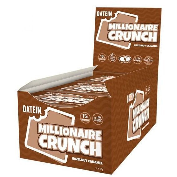 Oatein Millionaire Crunch Hazelnut Caramel 12 x 58 g Baton proteinowy - Sklep Witaminki.pl