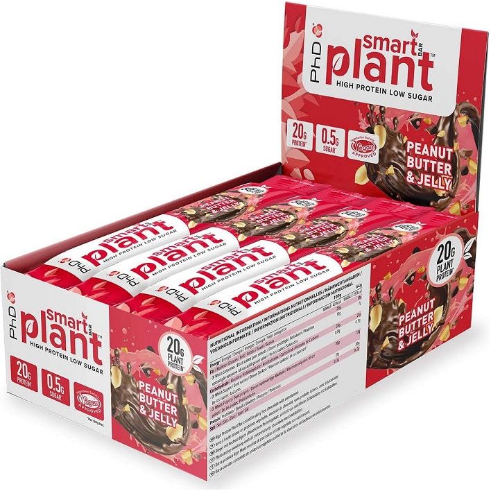 PhD Smart Bar Plant Peanut Butter & Jelly 12 x 64 g Baton proteinowy - Sklep Witaminki.pl