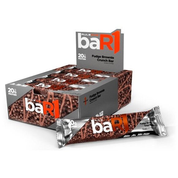 Rule One baR1 Crunch Bar Fudge Brownie 12 x 60 g Baton proteinowy - Sklep Witaminki.pl