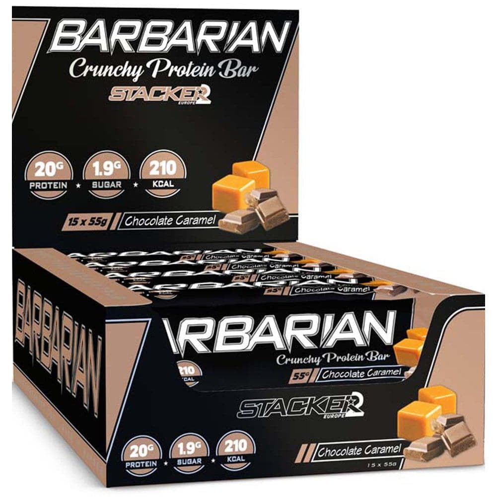 Stacker2 Barbarian Chocolate Caramel 15 x 55 g Baton proteinowy - Sklep Witaminki.pl