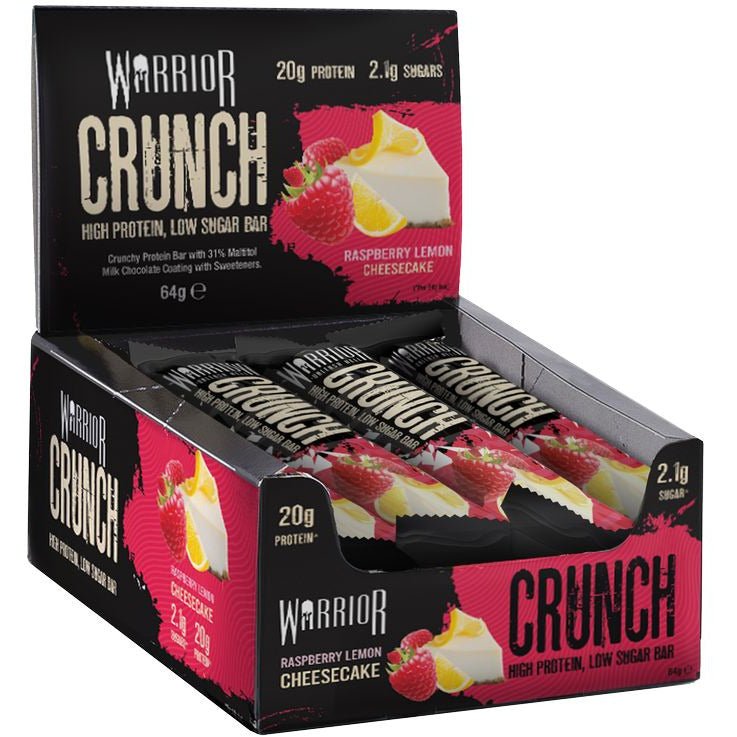 Baton proteinowy Warrior Crunch Bar Raspberry Lemon Cheesecake 12 bars - Sklep Witaminki.pl