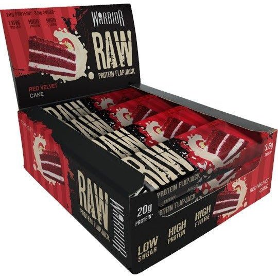 Warrior Raw Protein Flapjack Red Velvet Cake 12 bars Baton proteinowy - Sklep Witaminki.pl