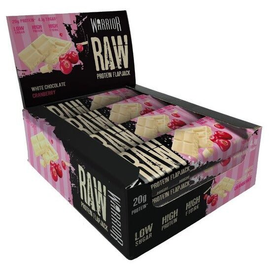 Warrior Raw Protein Flapjack White Chocolate Cranberry 12 bars Baton proteinowy - Sklep Witaminki.pl