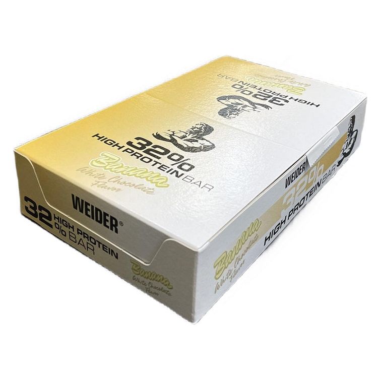 Weider 32% High Protein Bar Banana White Chocolate 12 x 60 g Baton proteinowy - Sklep Witaminki.pl
